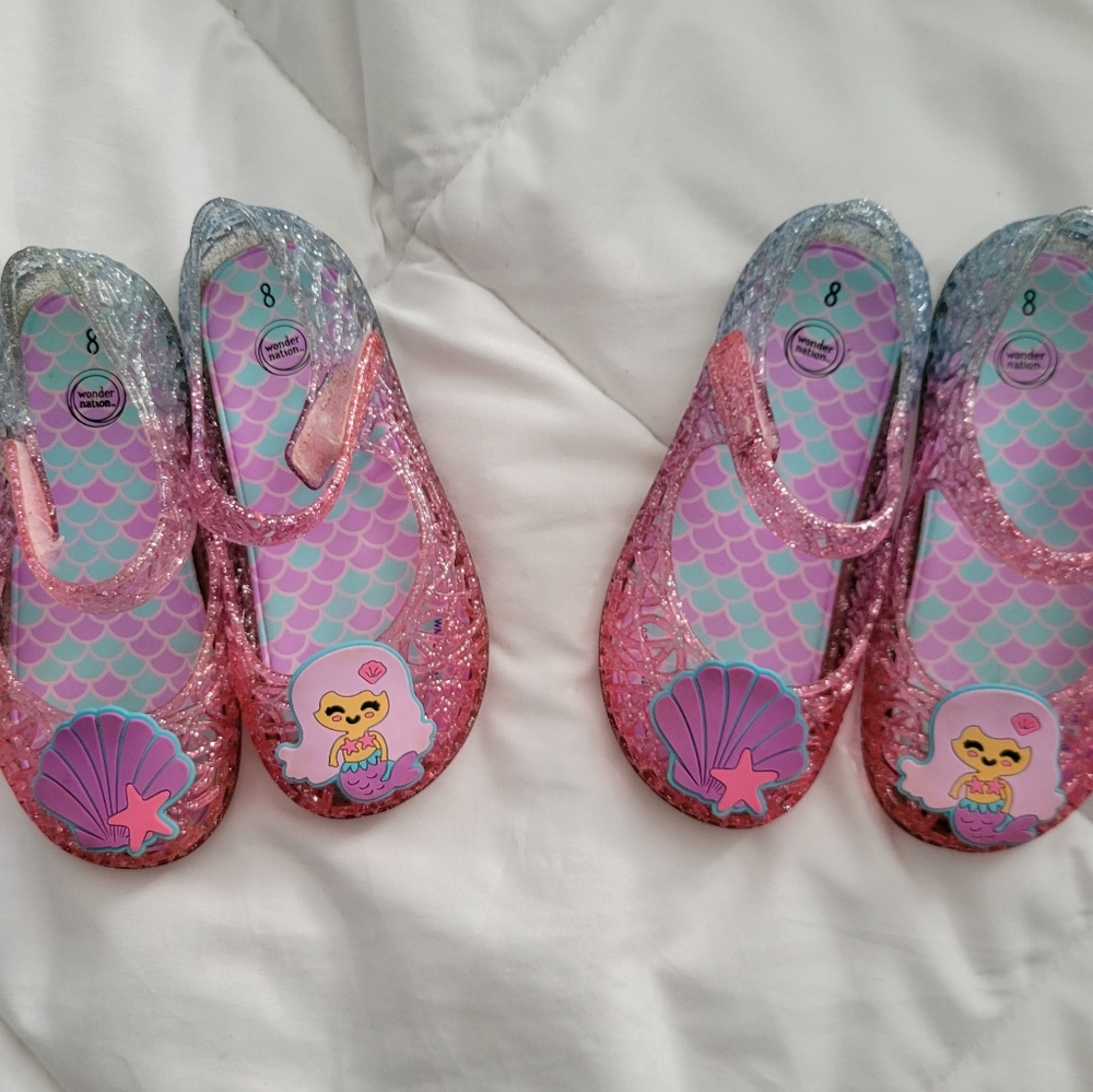 Wonder Nation  girls mermaid jelly sandal twin bundle